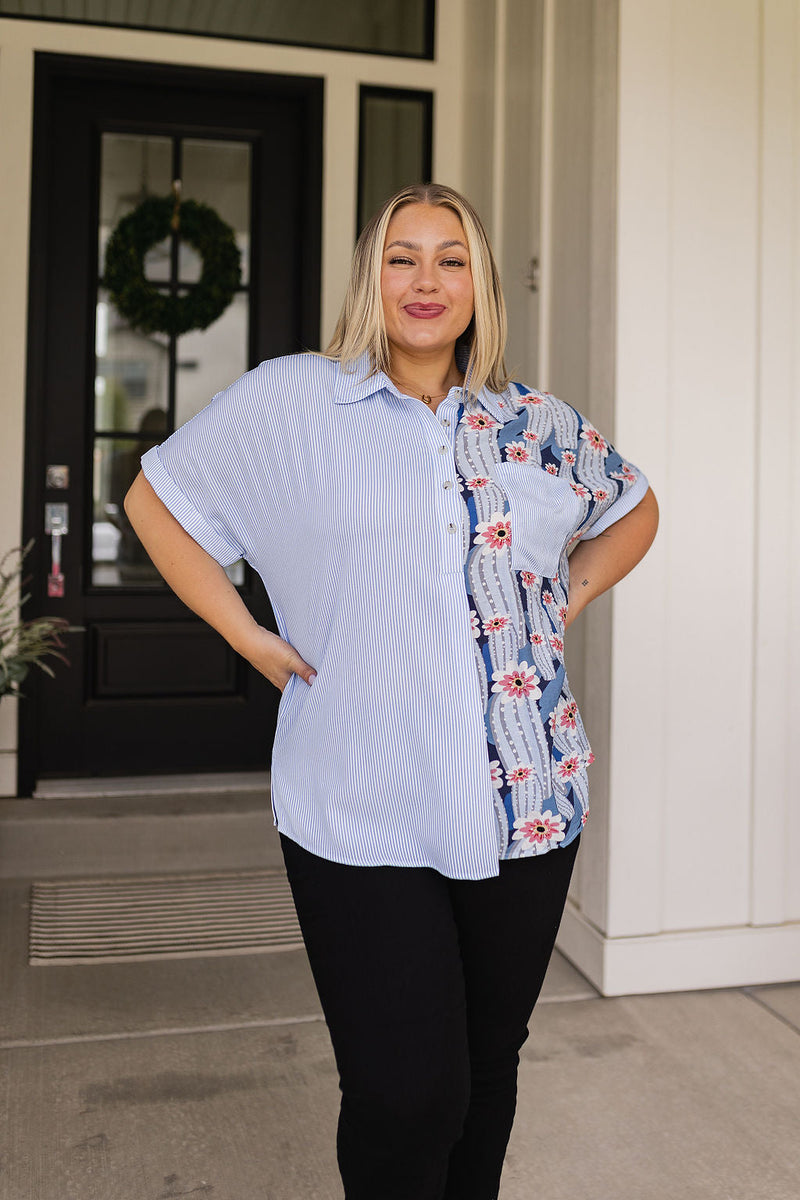 Best Of Both Worlds Button Down Top * Sample Sale